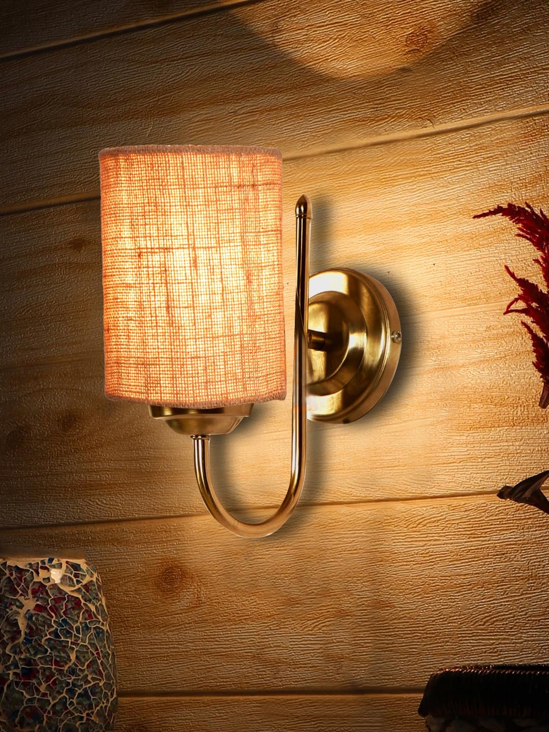 Off White Metal & Glass Bathroom Light for Wash Basin/Mirror