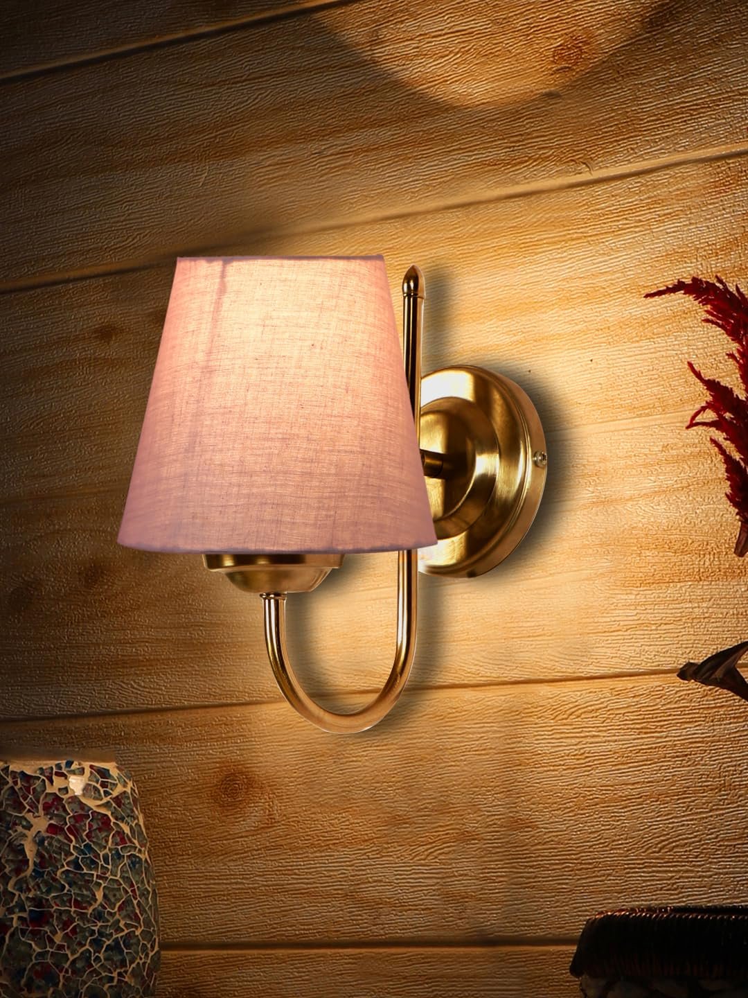 Off White Metal & Glass Bathroom Light for Wash Basin/Mirror