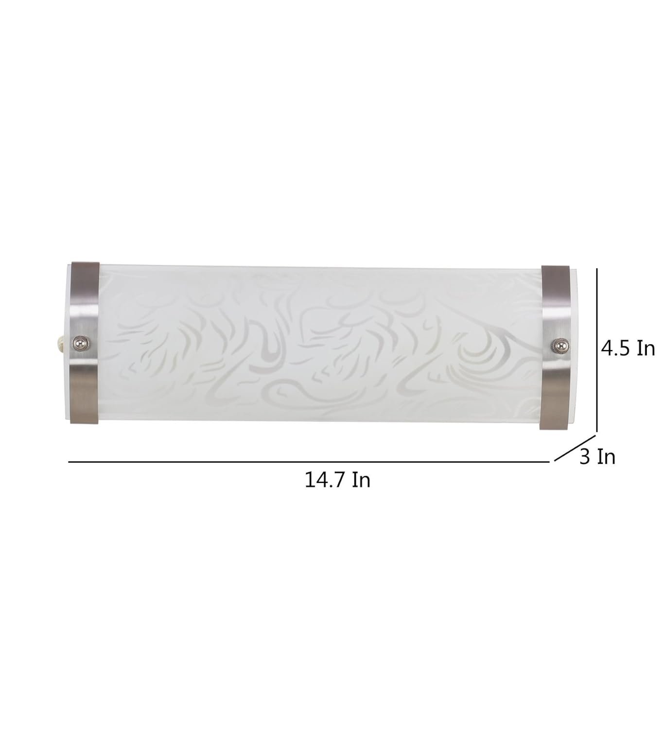 Off White Steel & Glass Bathroom Light for Wash Basin/Mirror