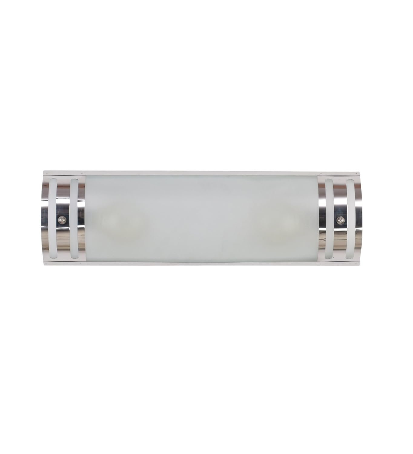 Off White Steel & Glass Bathroom Light for Wash Basin/Mirror