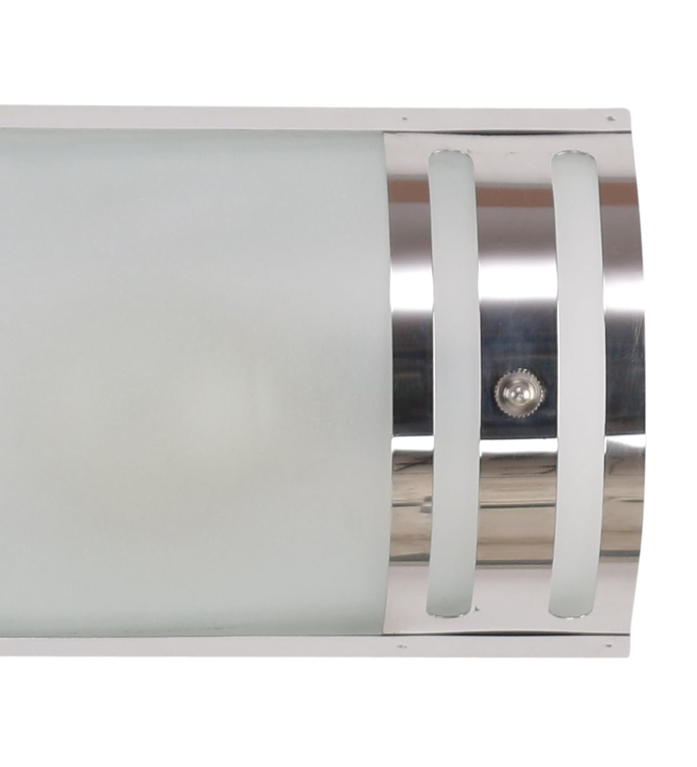 Off White Steel & Glass Bathroom Light for Wash Basin/Mirror