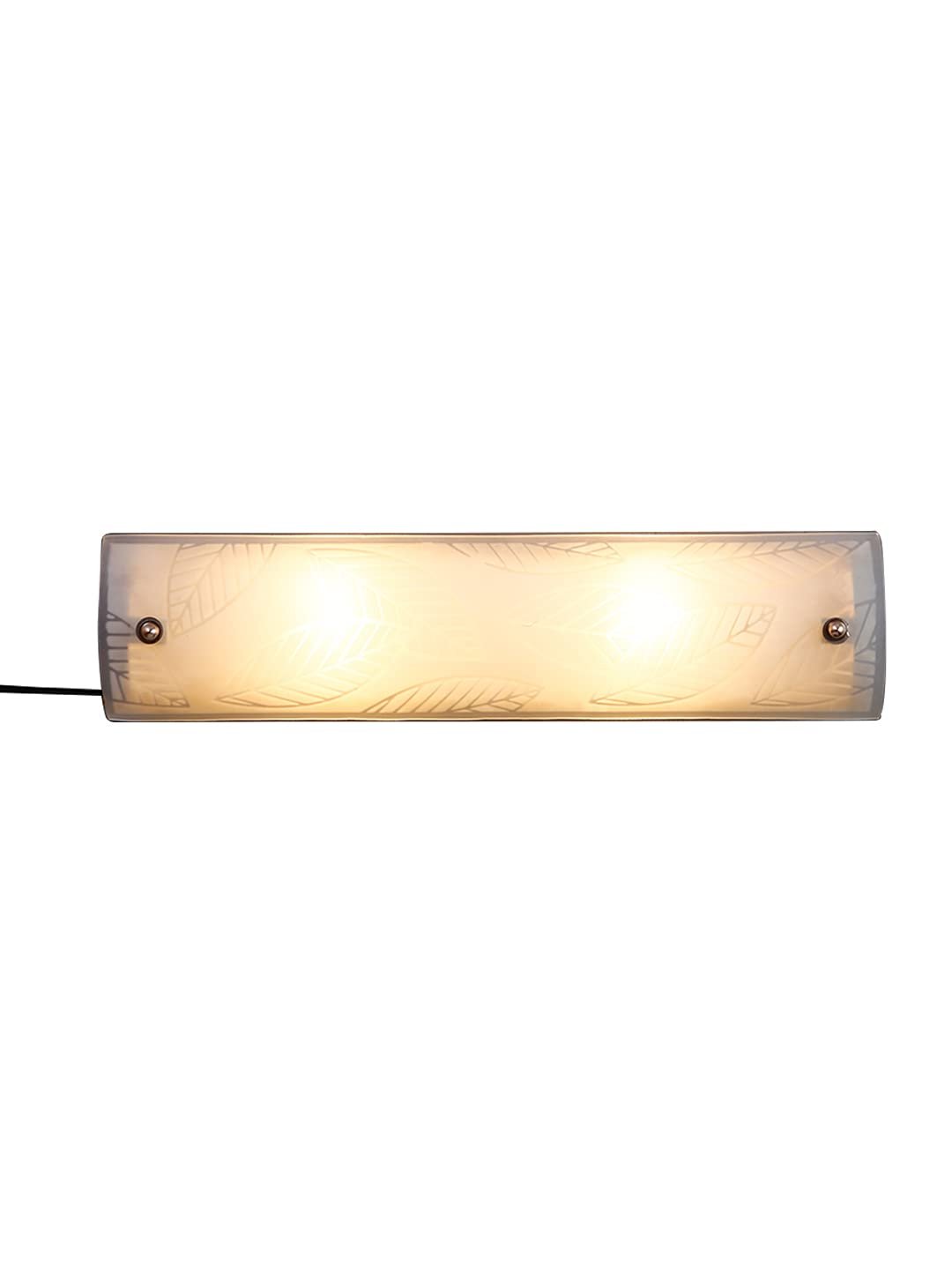 Off White Metal Leaf & Glass Bathroom Light for Wash Basin/Mirror