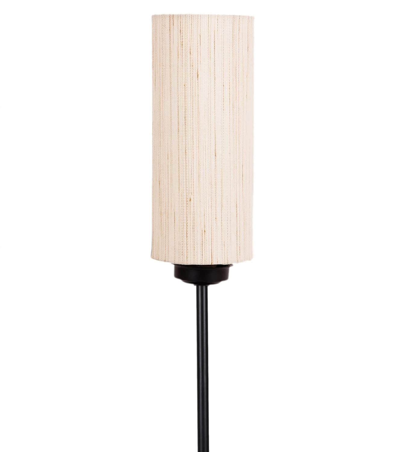 Thin Off-White Cotton Shade with Iron Floor lamp