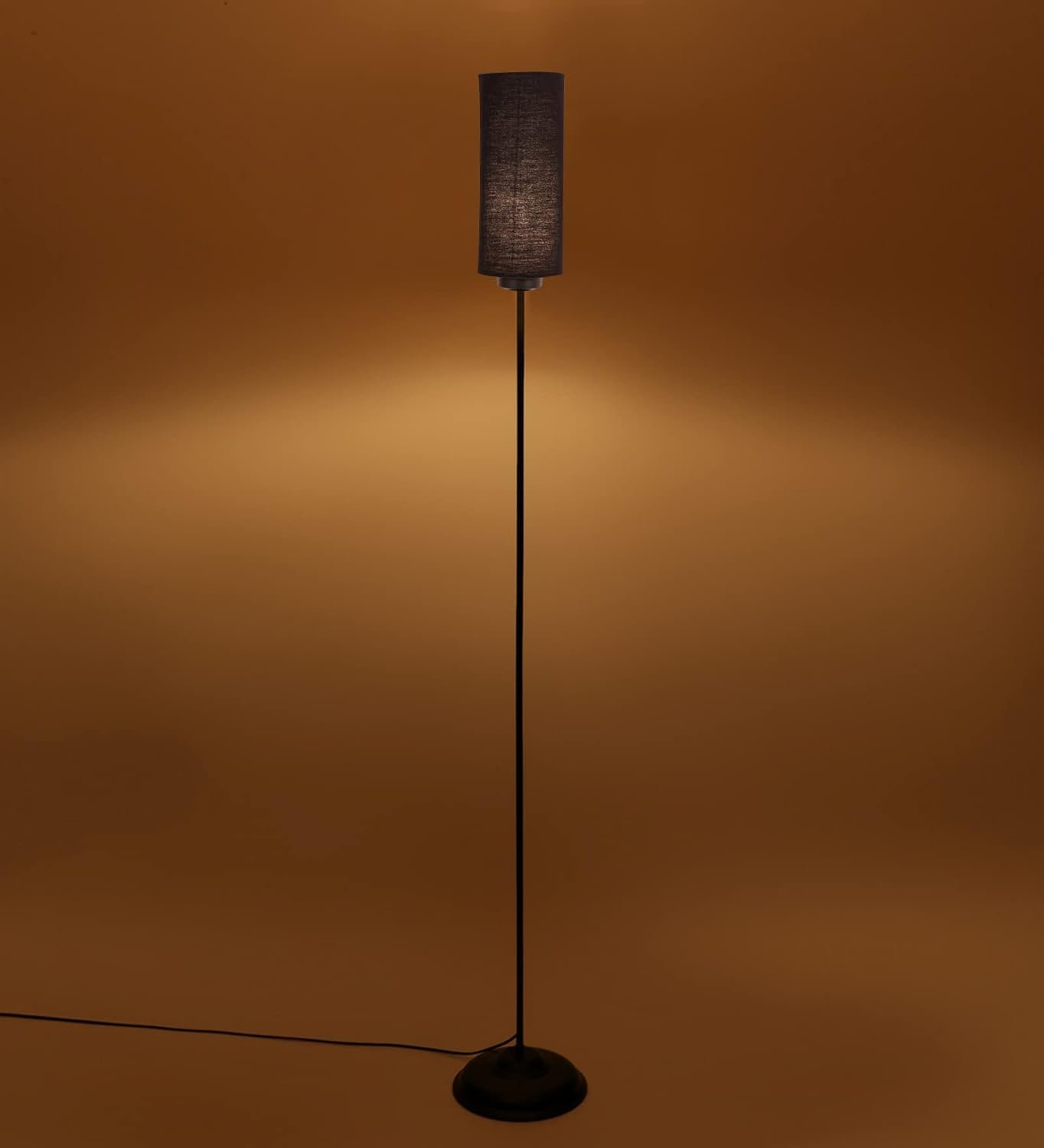 Thin Black Cotton Shade with Iron Floor lamp