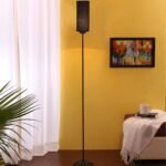 Thin Black Cotton Shade with Iron Floor lamp