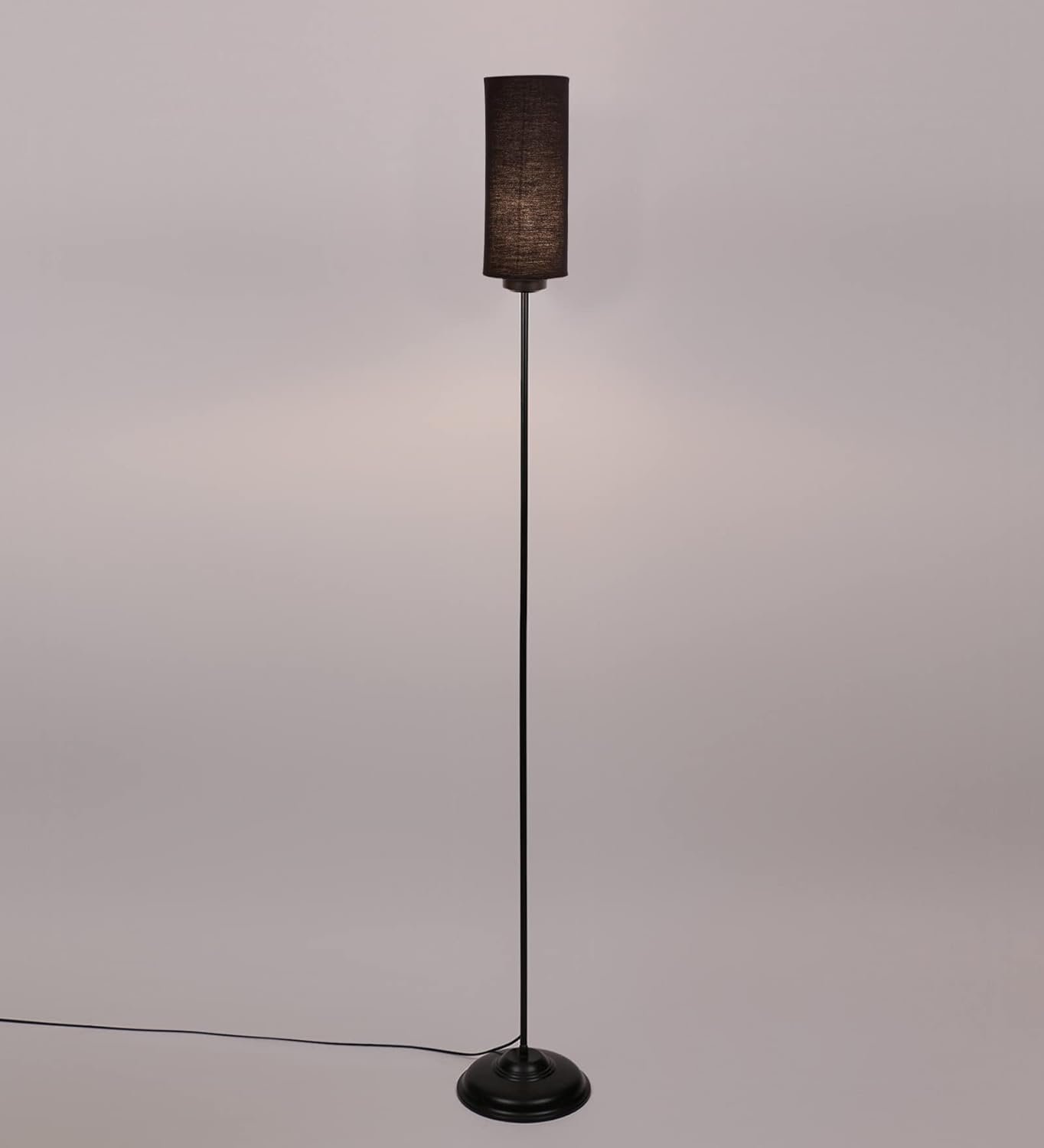 Thin Black Cotton Shade with Iron Floor lamp