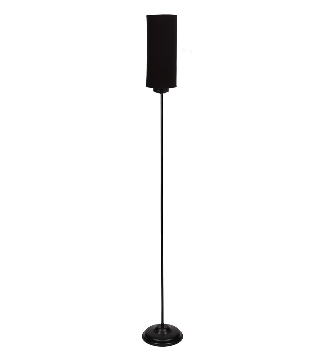 Thin Black Cotton Shade with Iron Floor lamp
