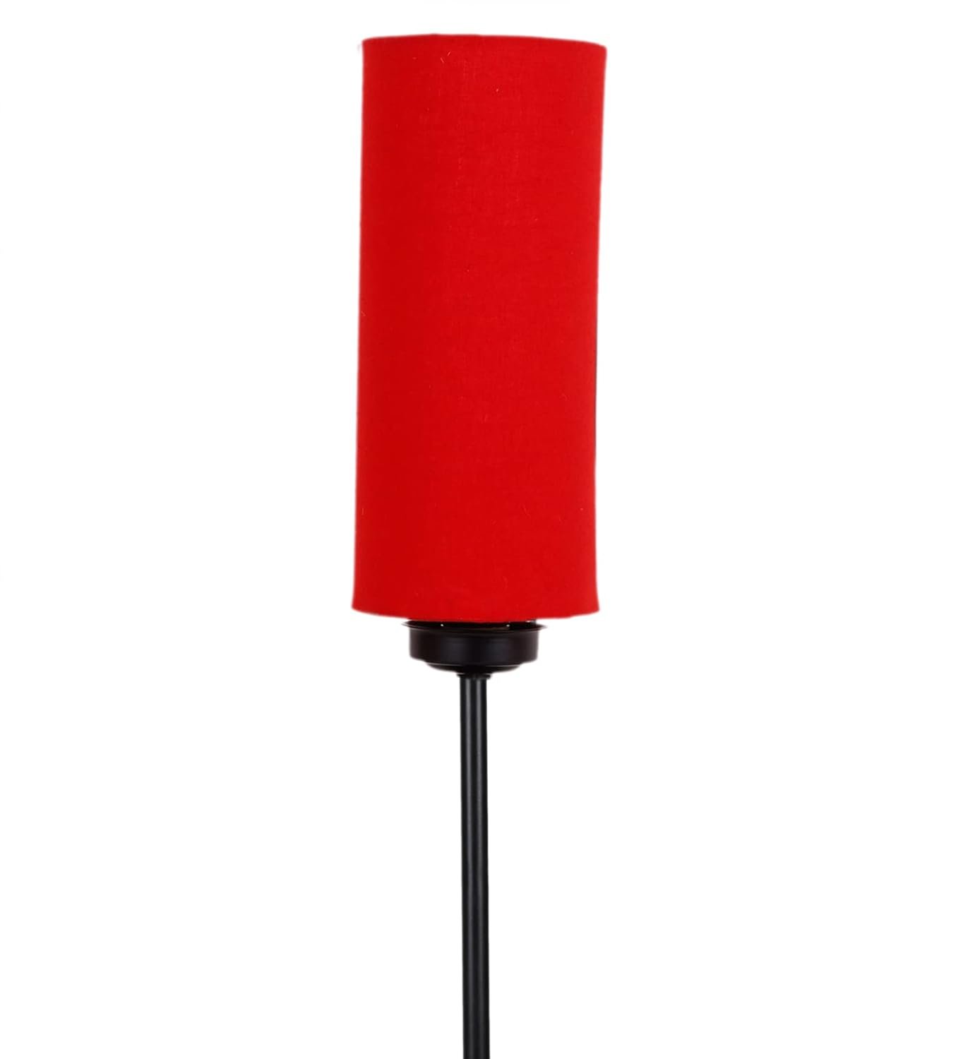 Thin Red Cotton Shade with Iron Floor lamp