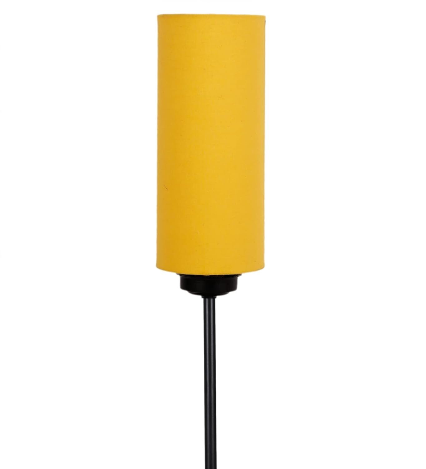 Thin Yellow Cotton Shade with Iron Floor lamp