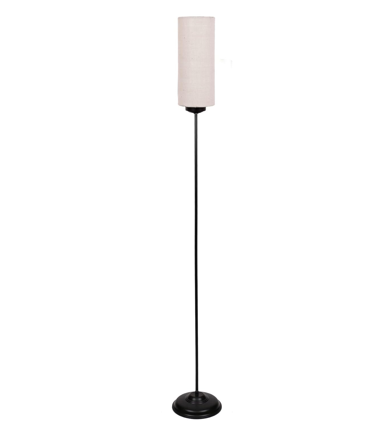 Thin White Jute Shade with Iron Floor lamp