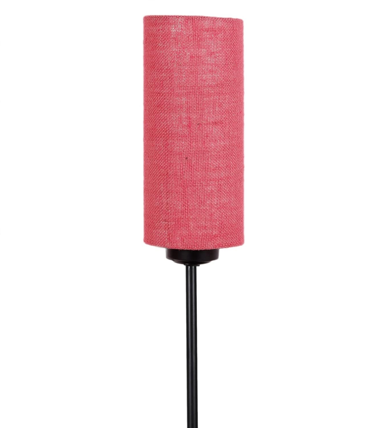 Thin Pink Jute Shade with Iron Floor lamp