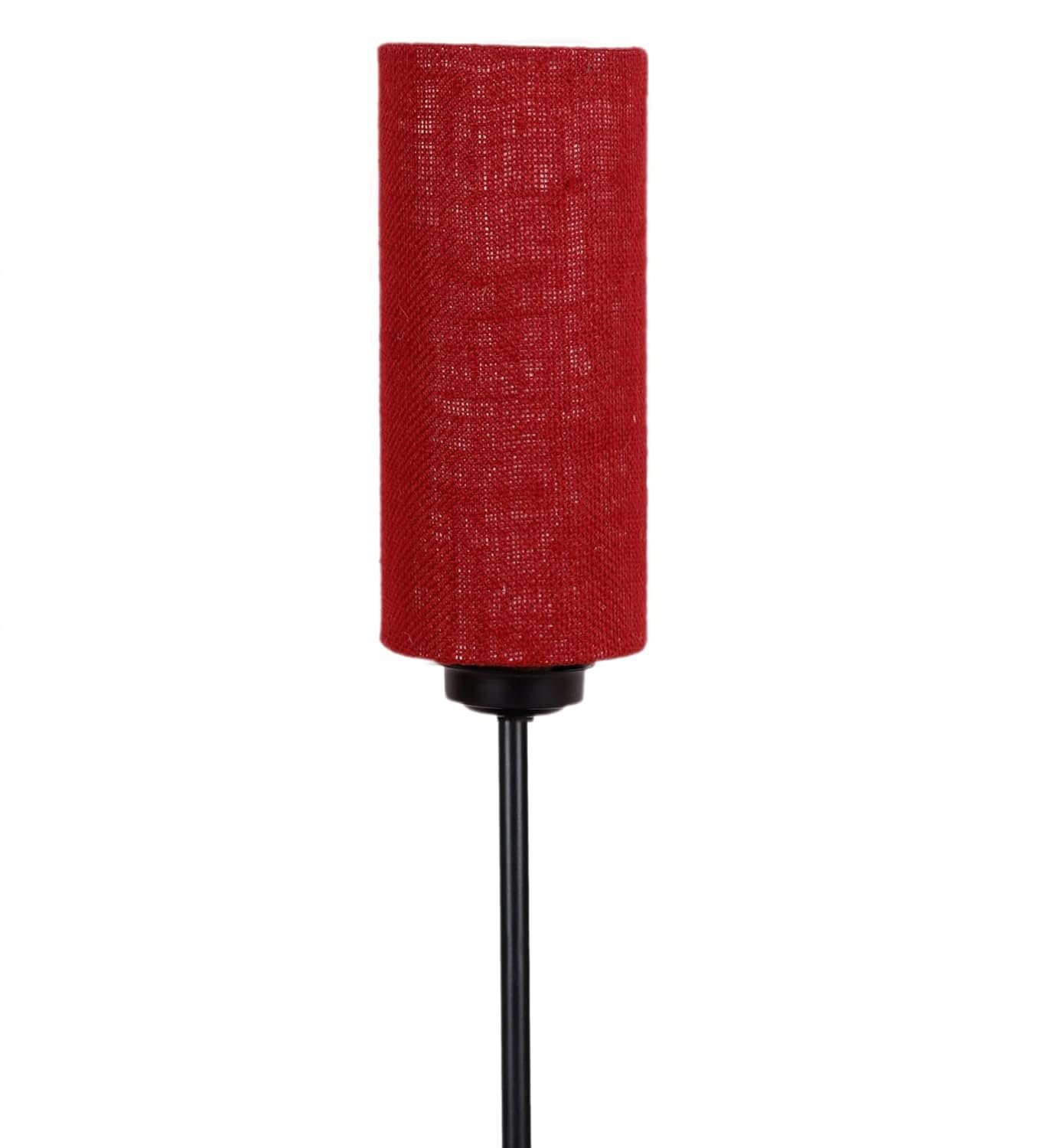 Thin Maroon Jute Shade with Iron Floor lamp