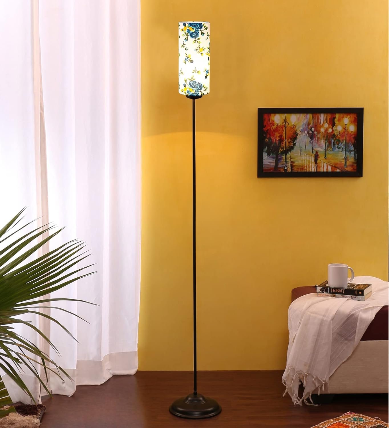 Thin Multi Cotton Shade with Iron Floor lamp (BK14)