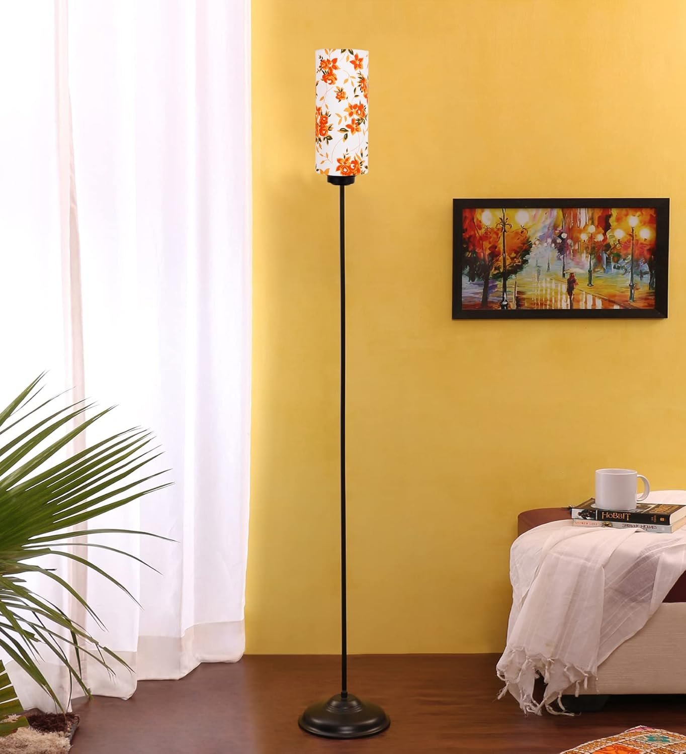Thin Multi Cotton Shade with Iron Floor lamp(BK15)