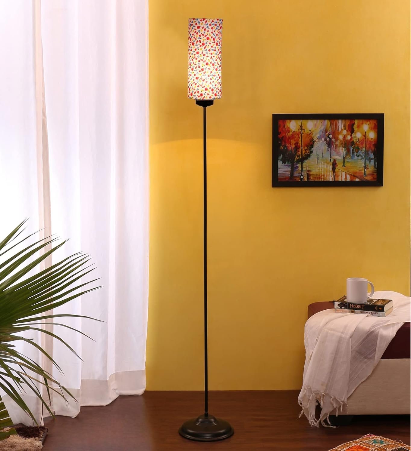 Thin Multi Cotton Shade with Iron Floor lamp(BK16)