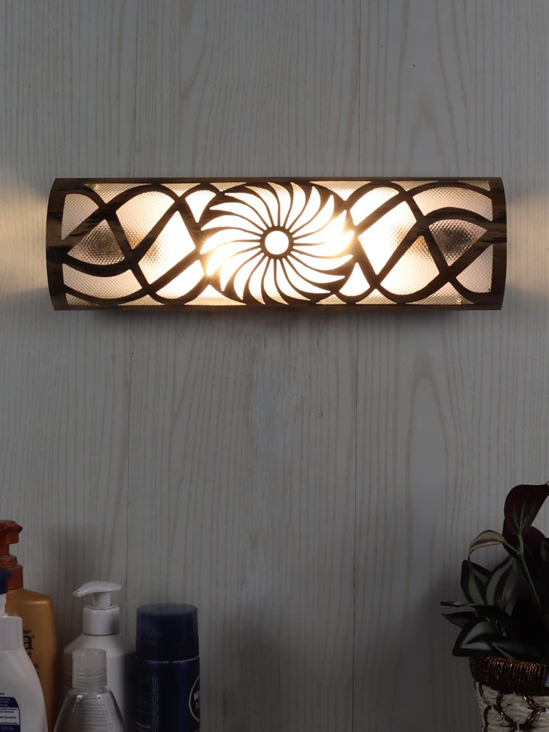 Antique Gold Finish & Glass Bath Light for Wash Basin & Mirror (Golden),BL102