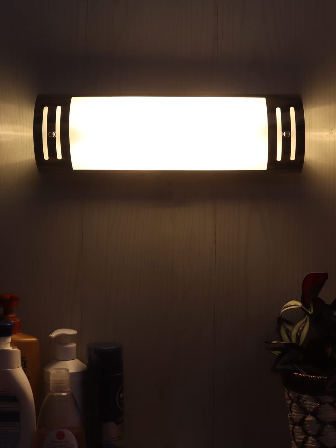 Antique Gold Finish Frosted Glass Bath Light for Wash Basin & Mirror (Golden),BL1