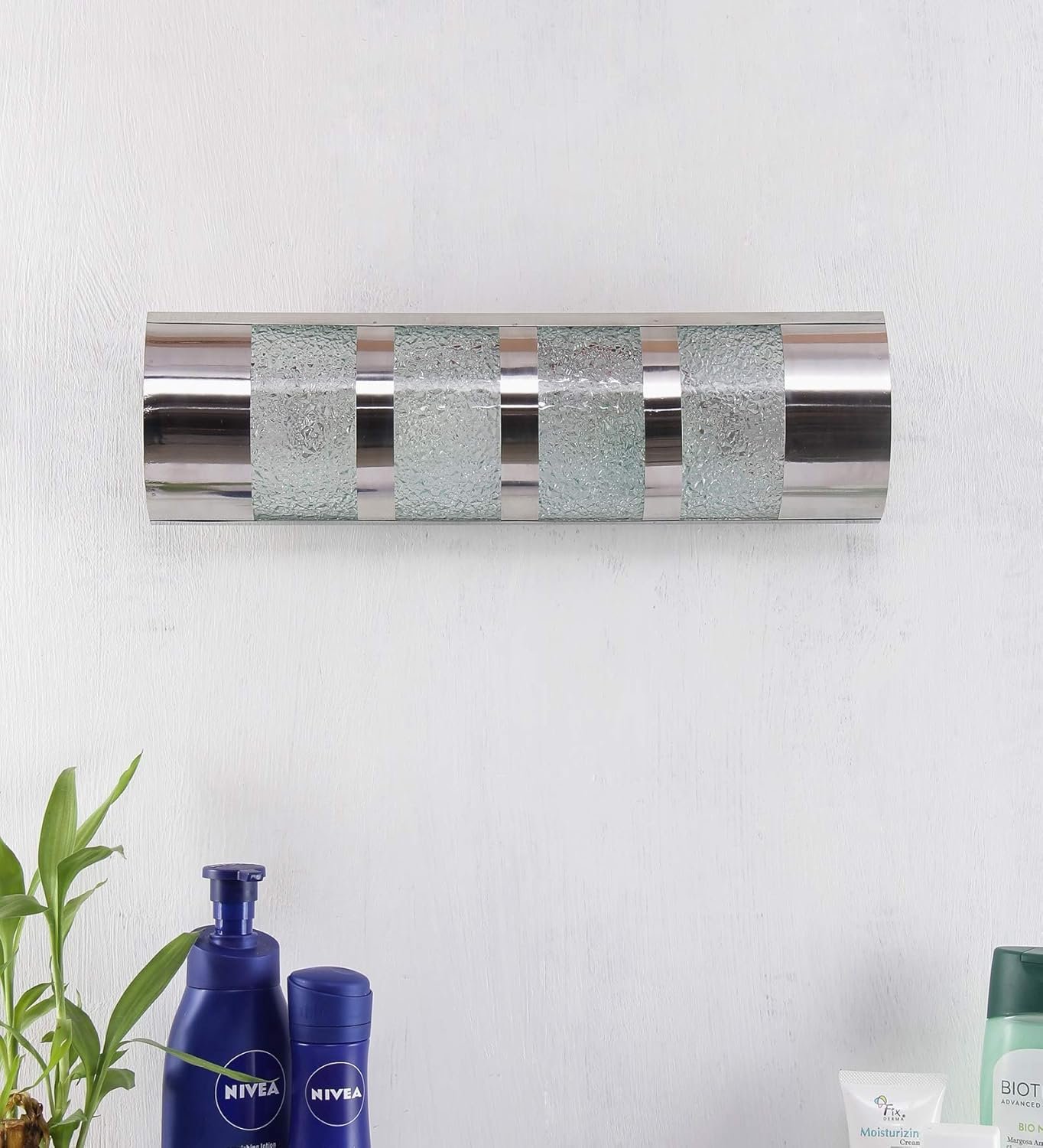 Off White Steel Stripes Bathroom Light for Wash Basin/Mirror