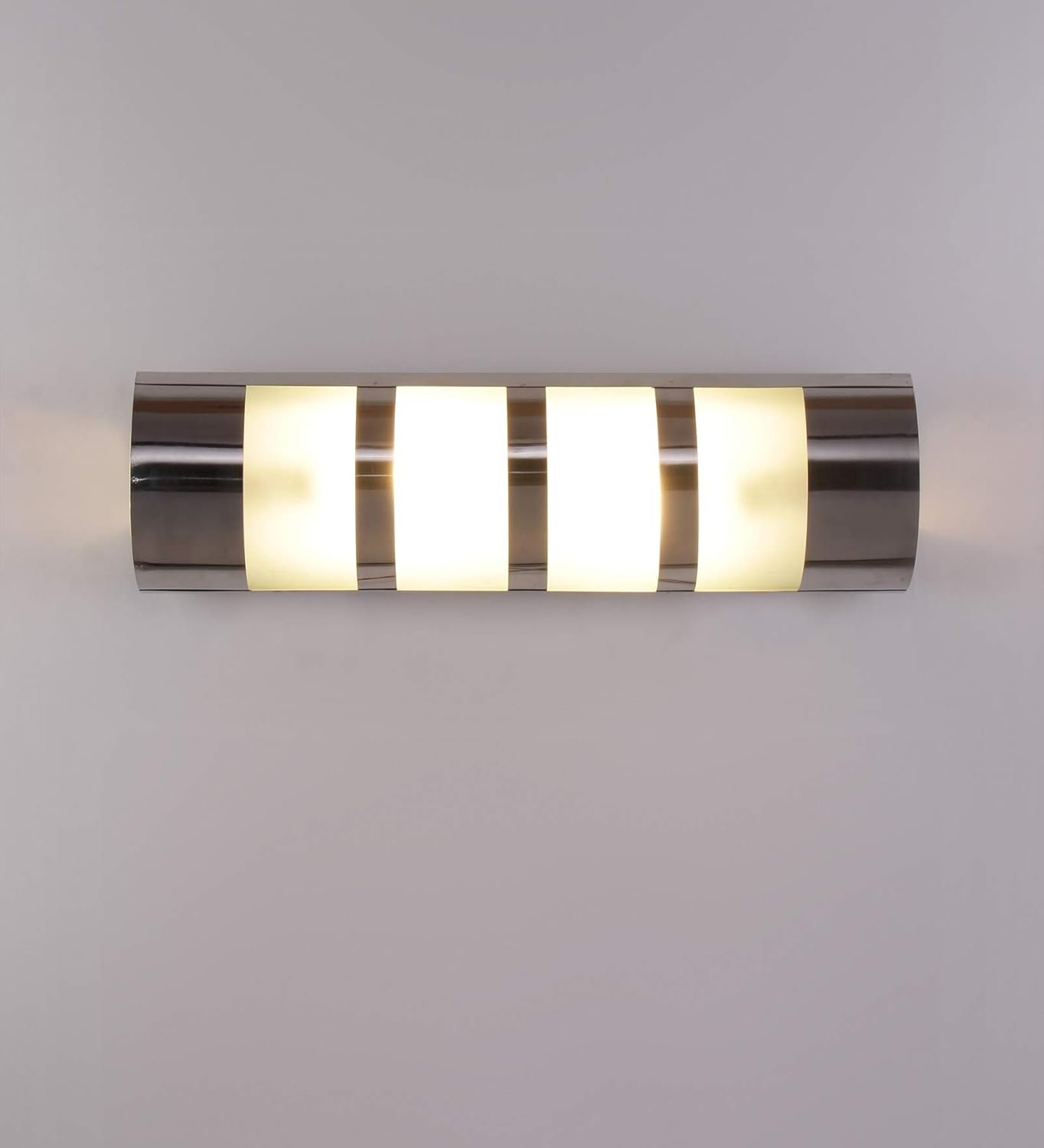 Off White Steel Stripes Frosted Bathroom Light for Wash Basin/Mirror