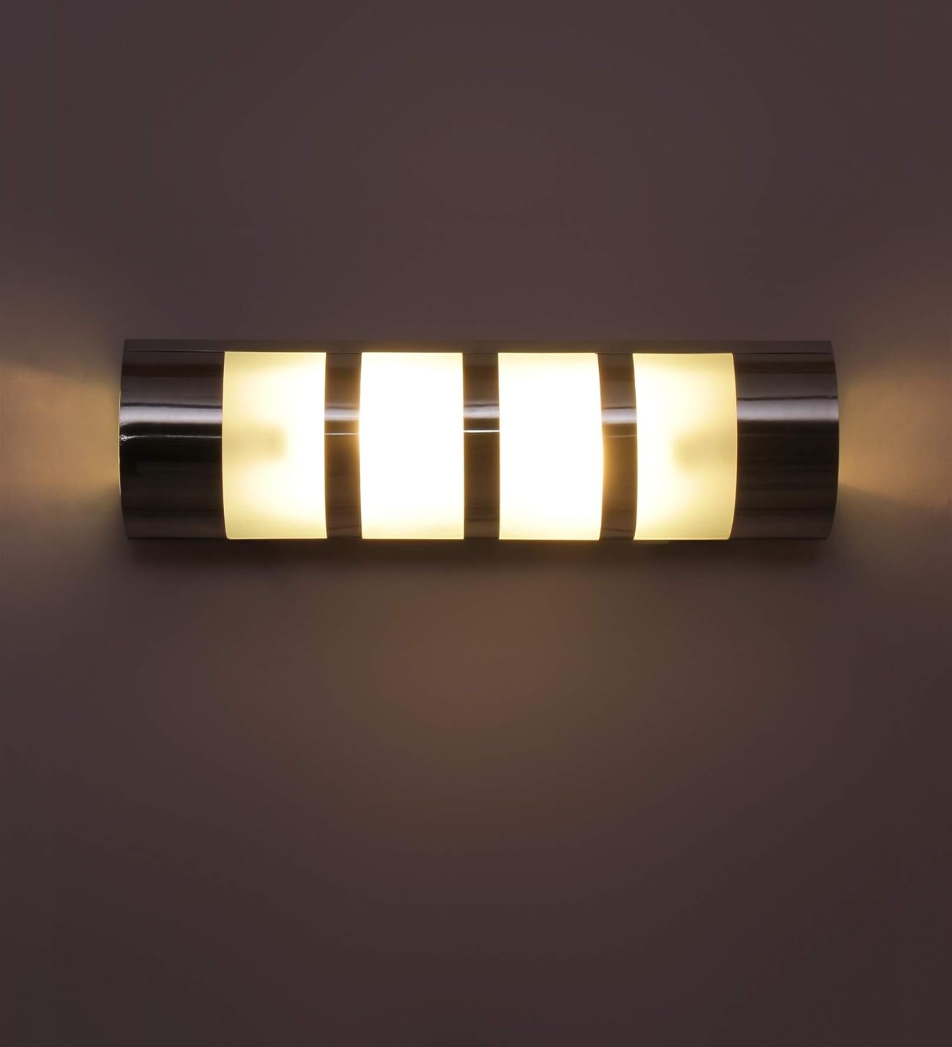 Off White Steel Stripes Frosted Bathroom Light for Wash Basin/Mirror