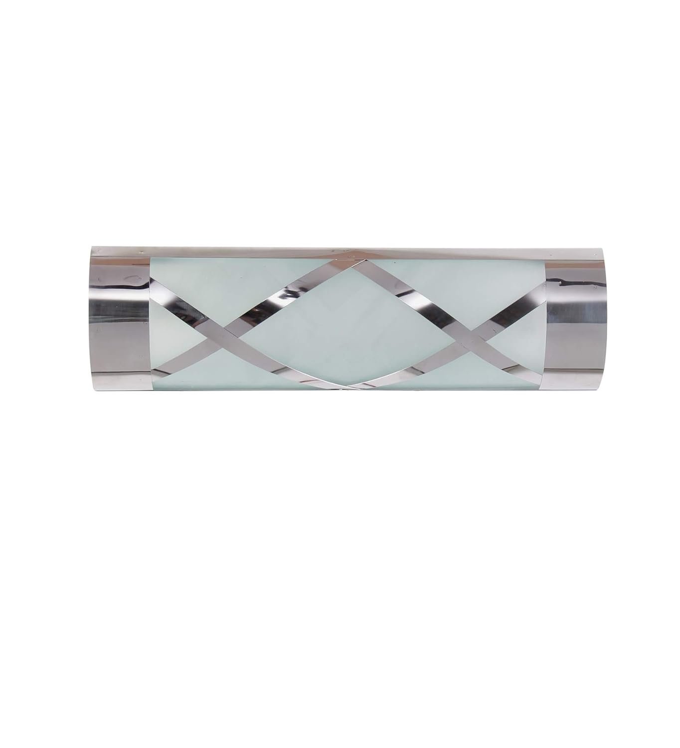 Off White Steel Cross Frosted Bathroom Light for Wash Basin/Mirror