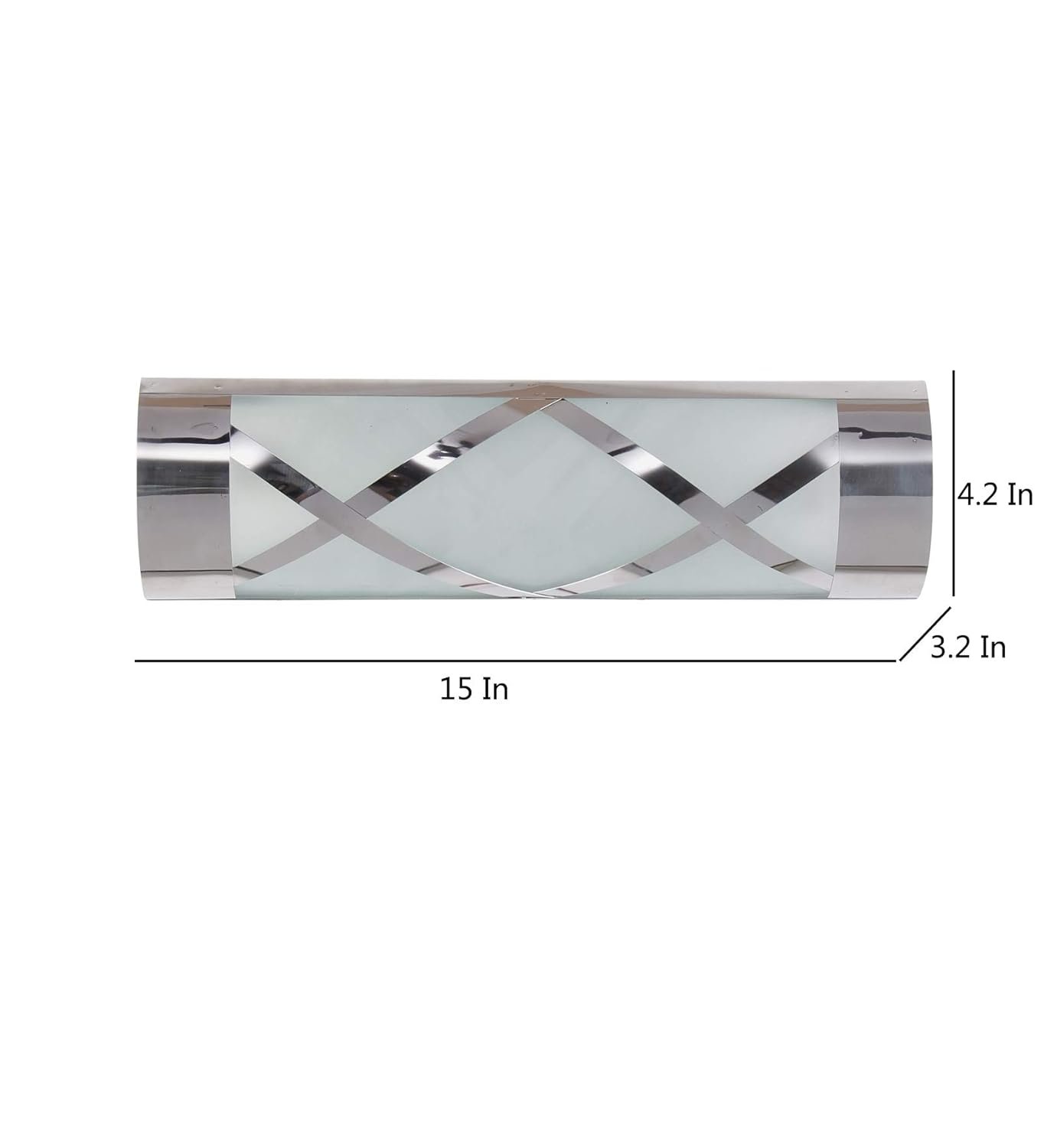 Off White Steel Cross Frosted Bathroom Light for Wash Basin/Mirror