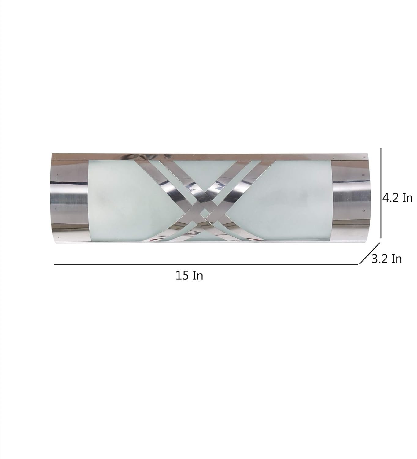 Off White Steel Cross Frosted Bathroom Light for Wash Basin/Mirror