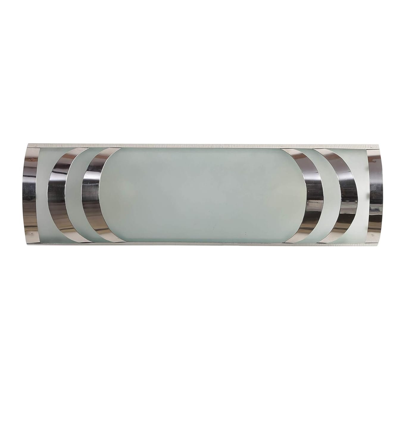 Steel & Frosted Glass Bath Light for Wash Basin & Mirror(Off-White),BL89
