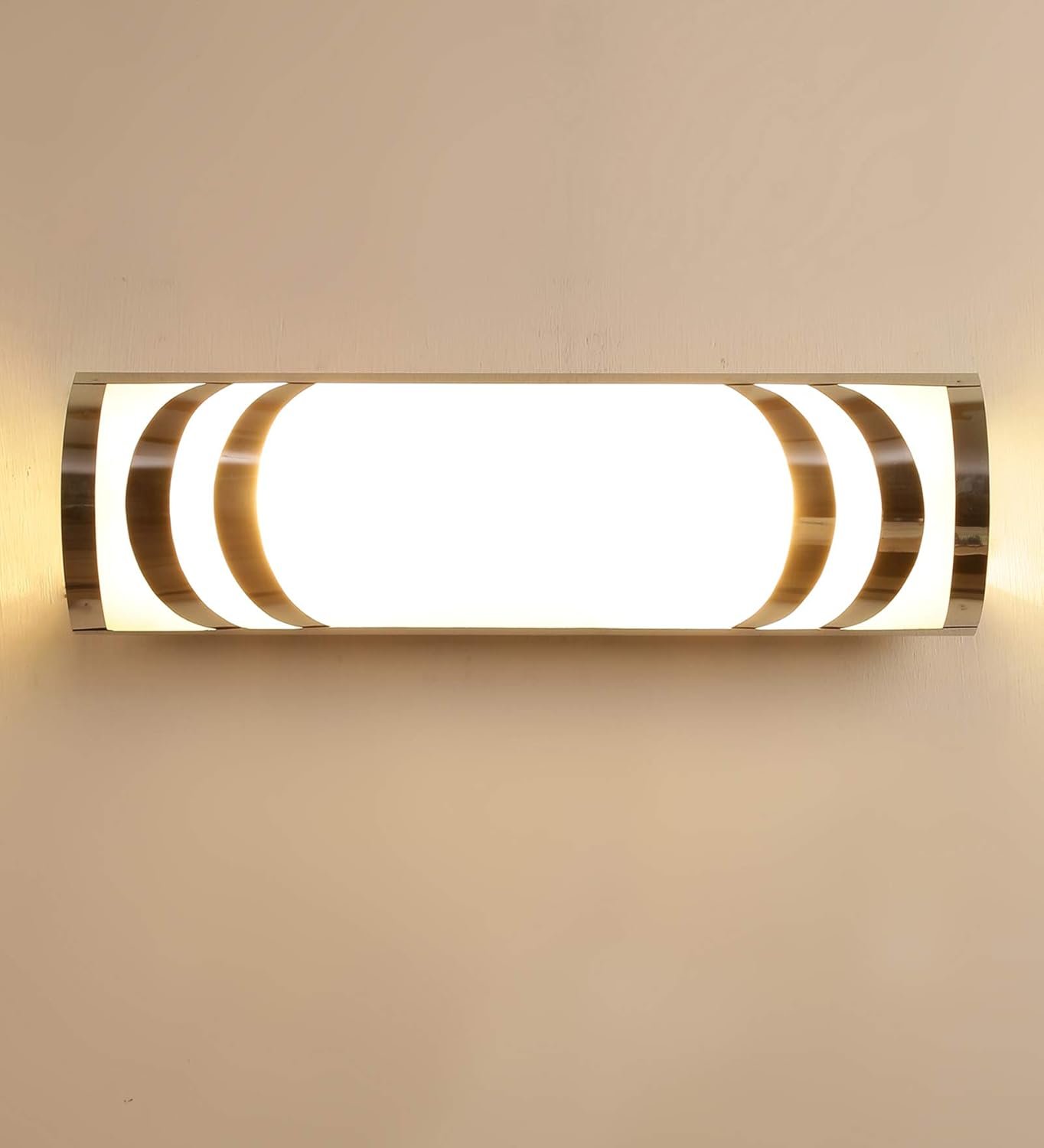 Steel & Frosted Glass Bath Light for Wash Basin & Mirror(Off-White),BL89