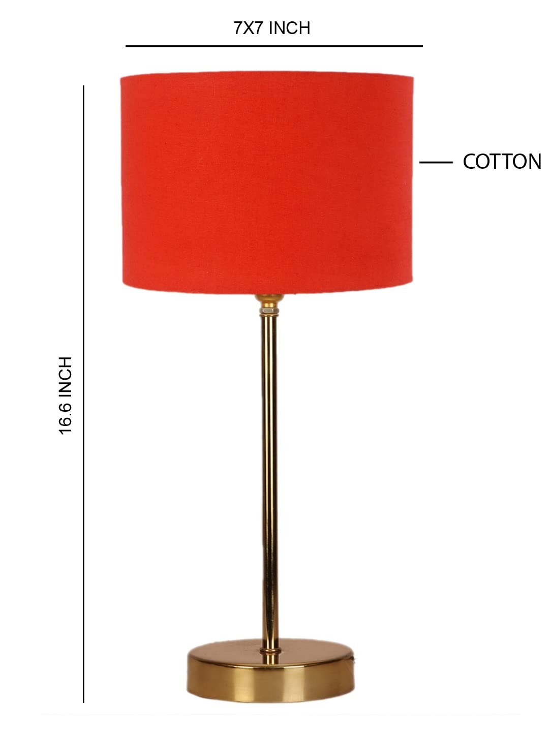 Orange Cotton with Metal Gold Table Lamp (F)