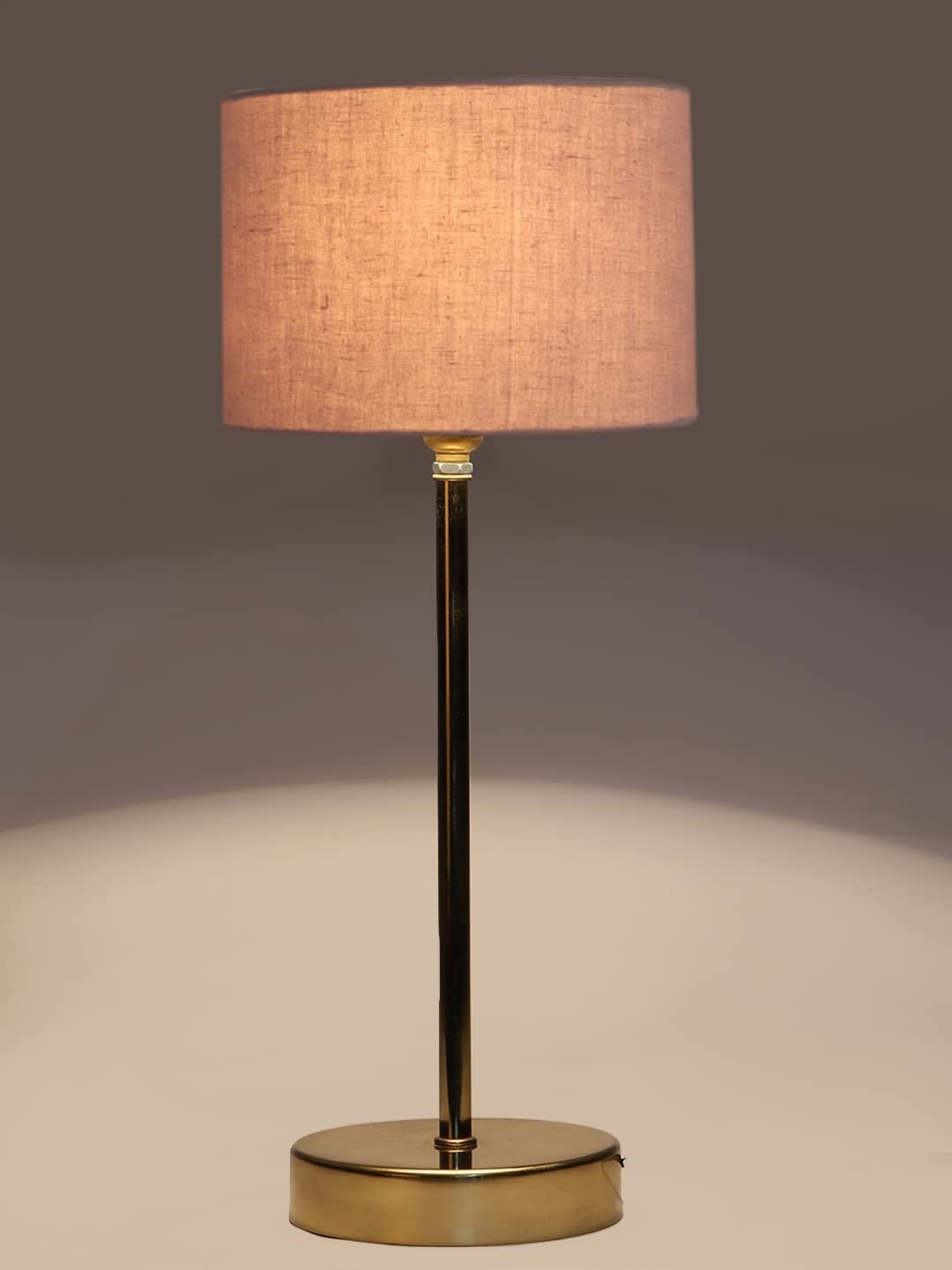 Grey Cotton with Metal Gold Table Lamp(H)