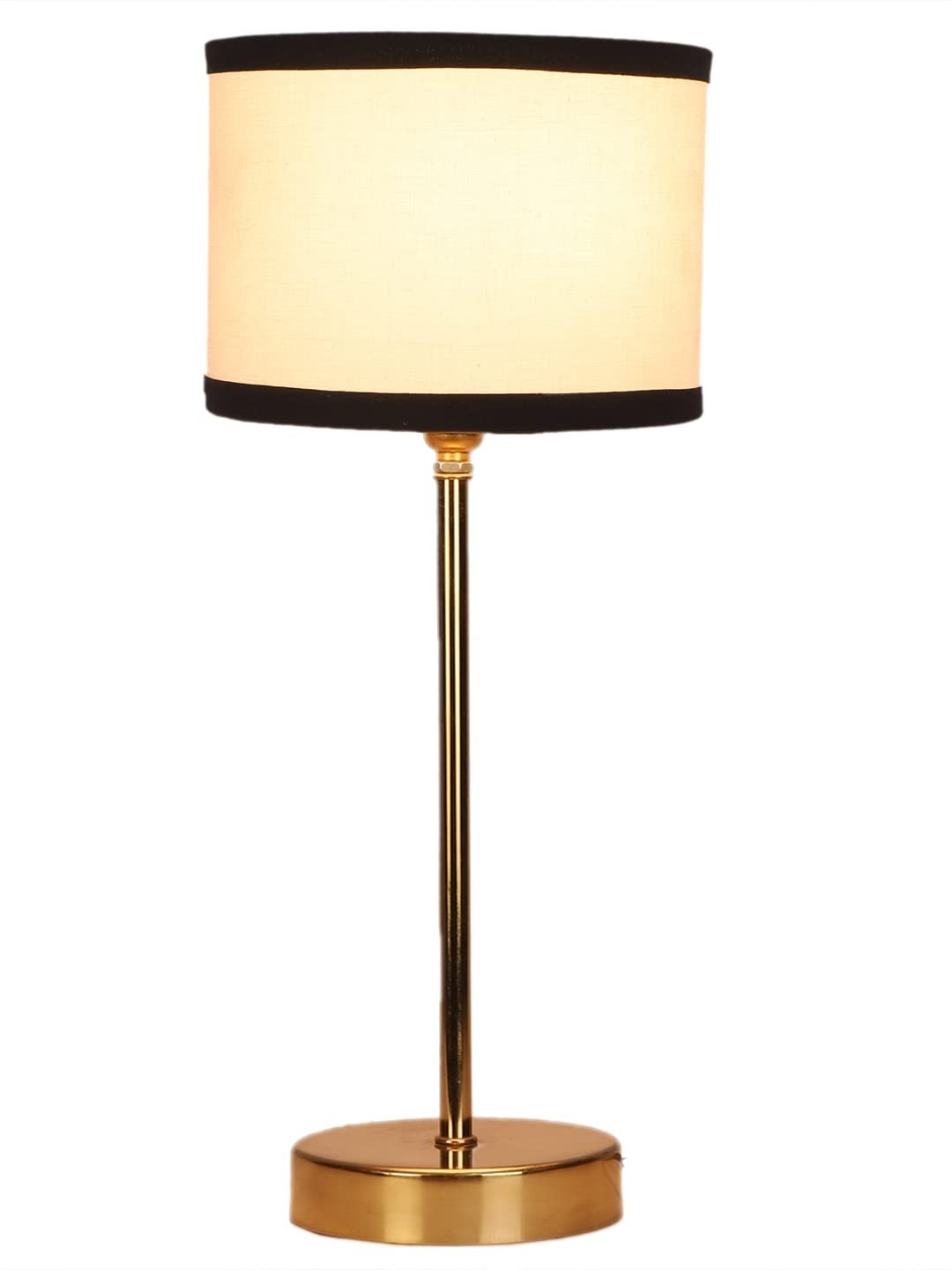 White & Black Cotton with Metal Gold Table Lamp (I)