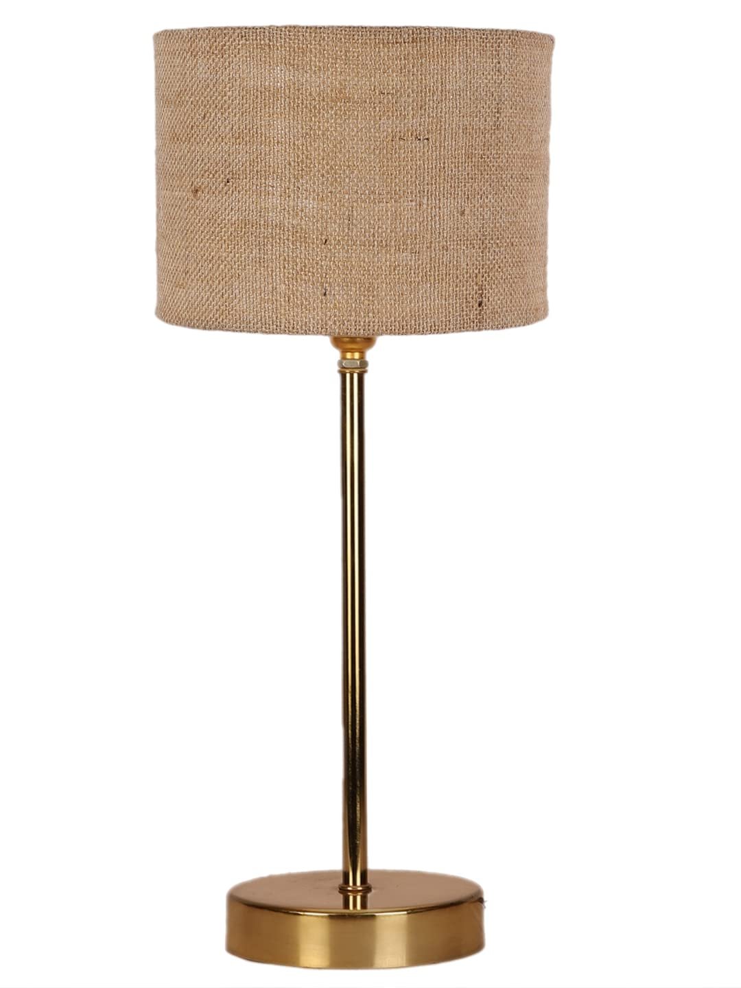 Beige Jute with Metal Gold Table Lamp (J)