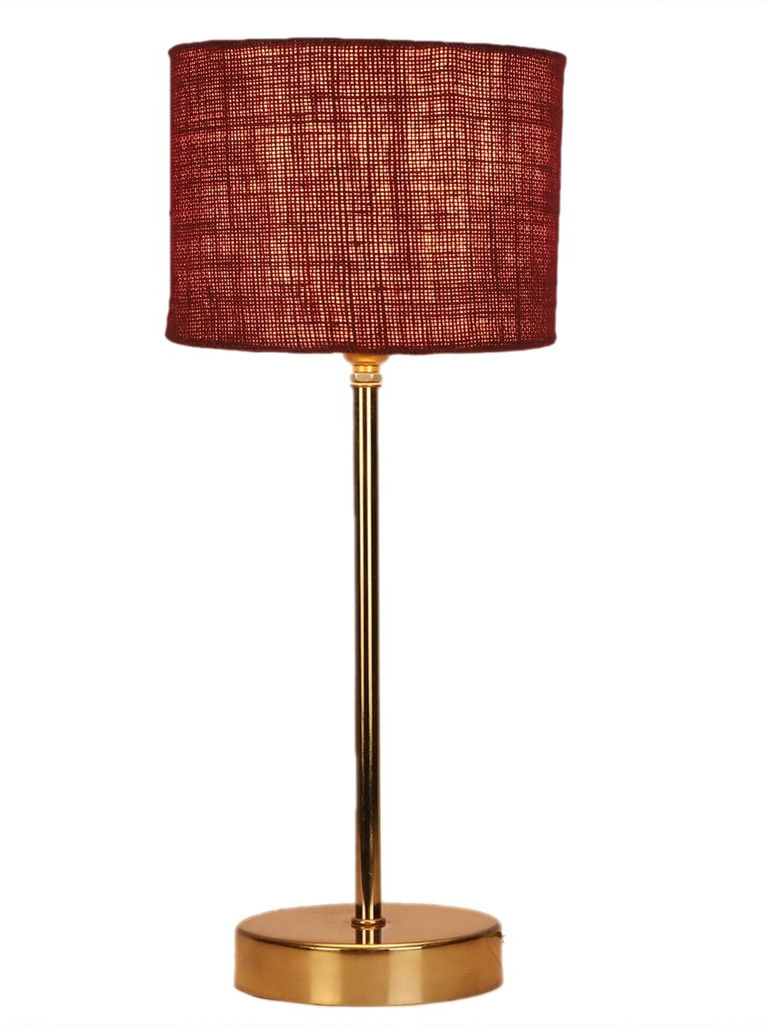 Maroon Jute with Metal Gold Table Lamp(L)