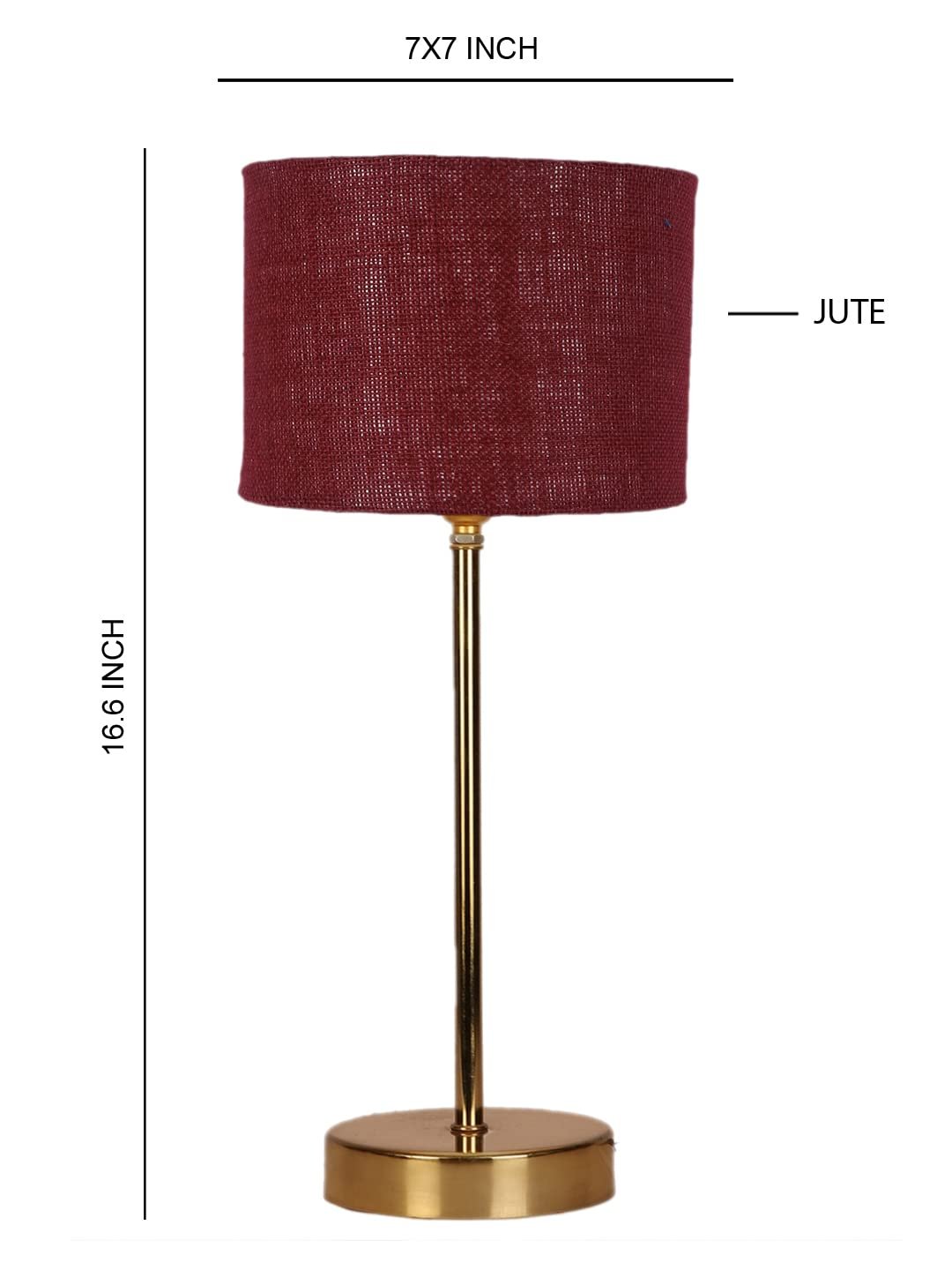 Maroon Jute with Metal Gold Table Lamp(L)