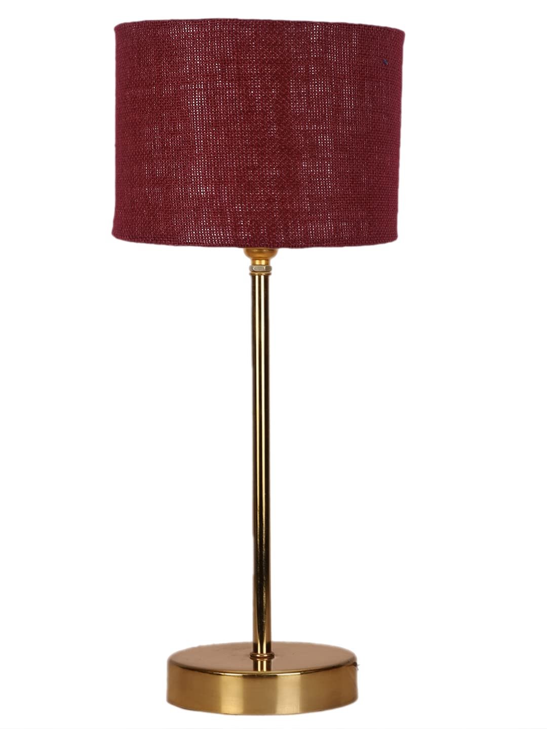 Maroon Jute with Metal Gold Table Lamp(L)