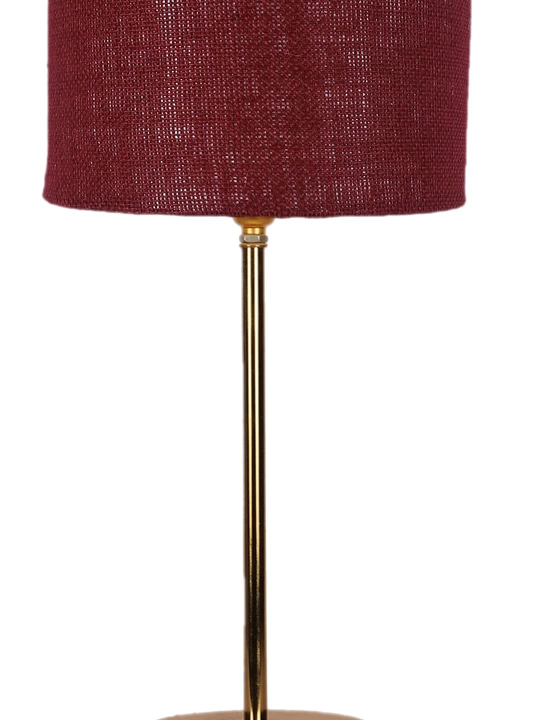 Maroon Jute with Metal Gold Table Lamp(L)