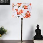Multicolor Cotton with Metal Gold Table Lamp(N)