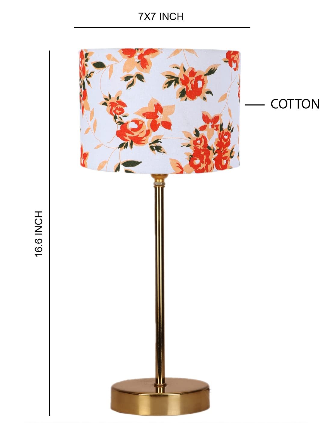 Multicolor Cotton with Metal Gold Table Lamp(N)
