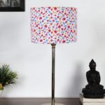 Multicolor Cotton with Metal Gold Table Lamp �