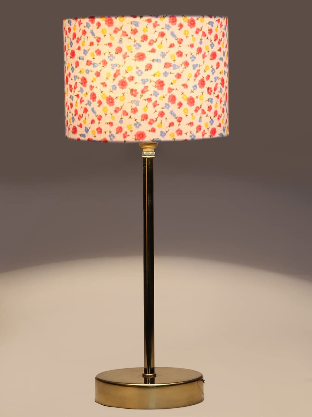 Multicolor Cotton with Metal Gold Table Lamp �
