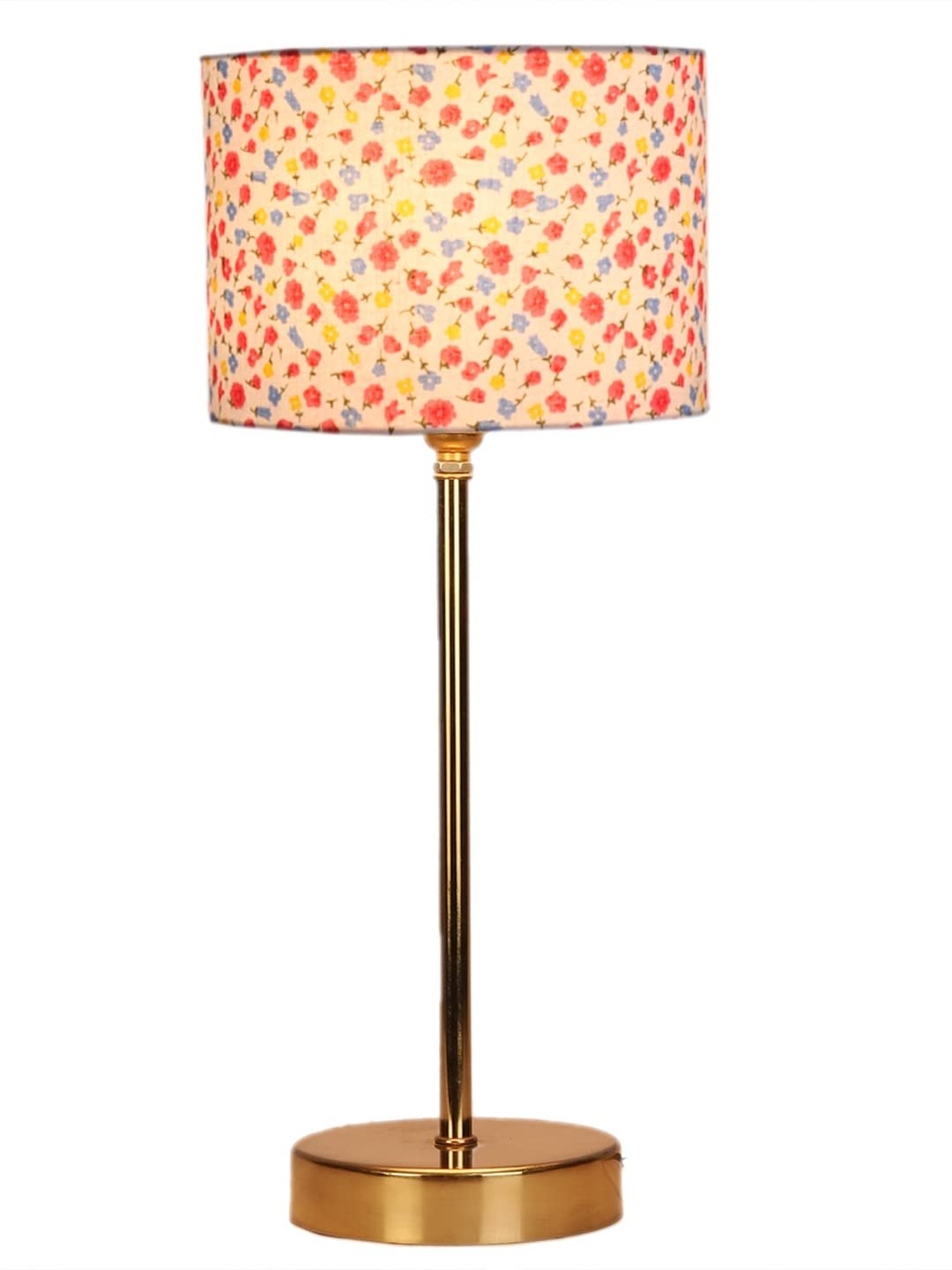 Multicolor Cotton with Metal Gold Table Lamp �