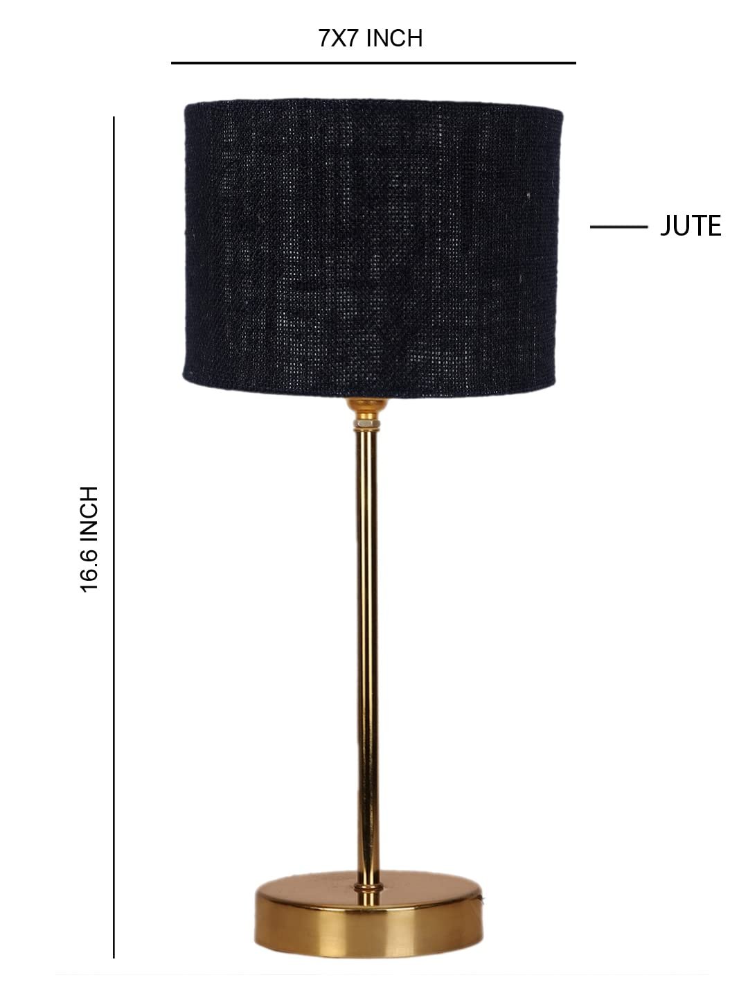 Black Jute with Metal Gold Table Lamp(x)