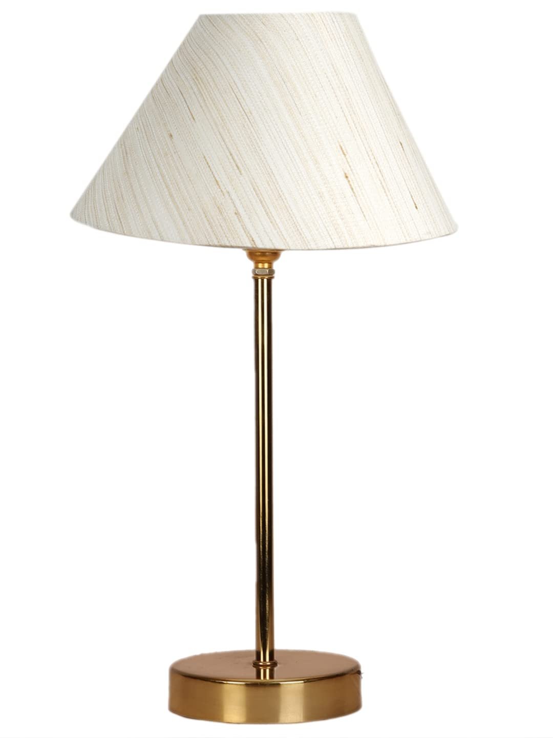 Off-White Cotton with Metal Gold Table Lamp(AD)