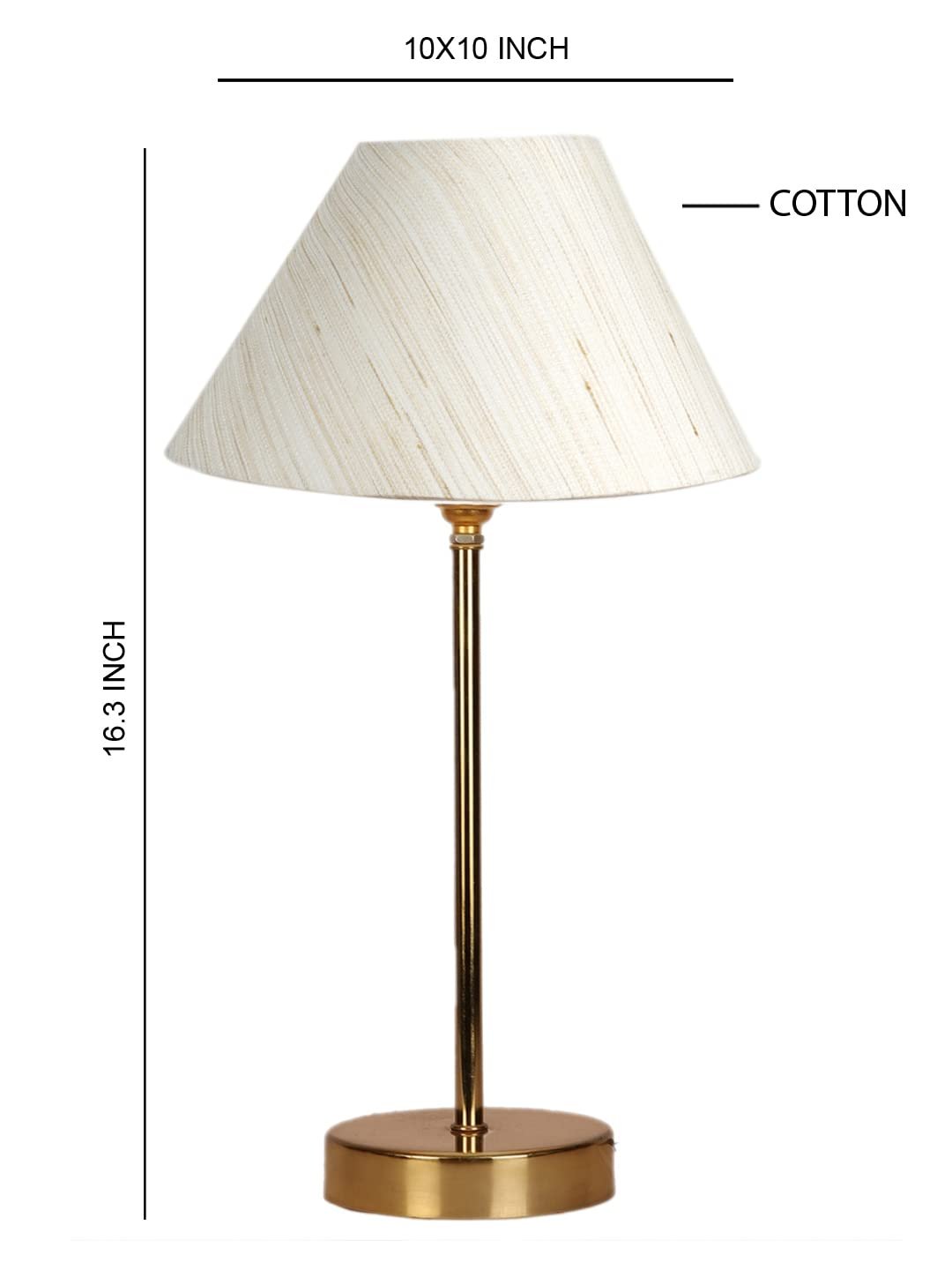 Off-White Cotton with Metal Gold Table Lamp(AD)