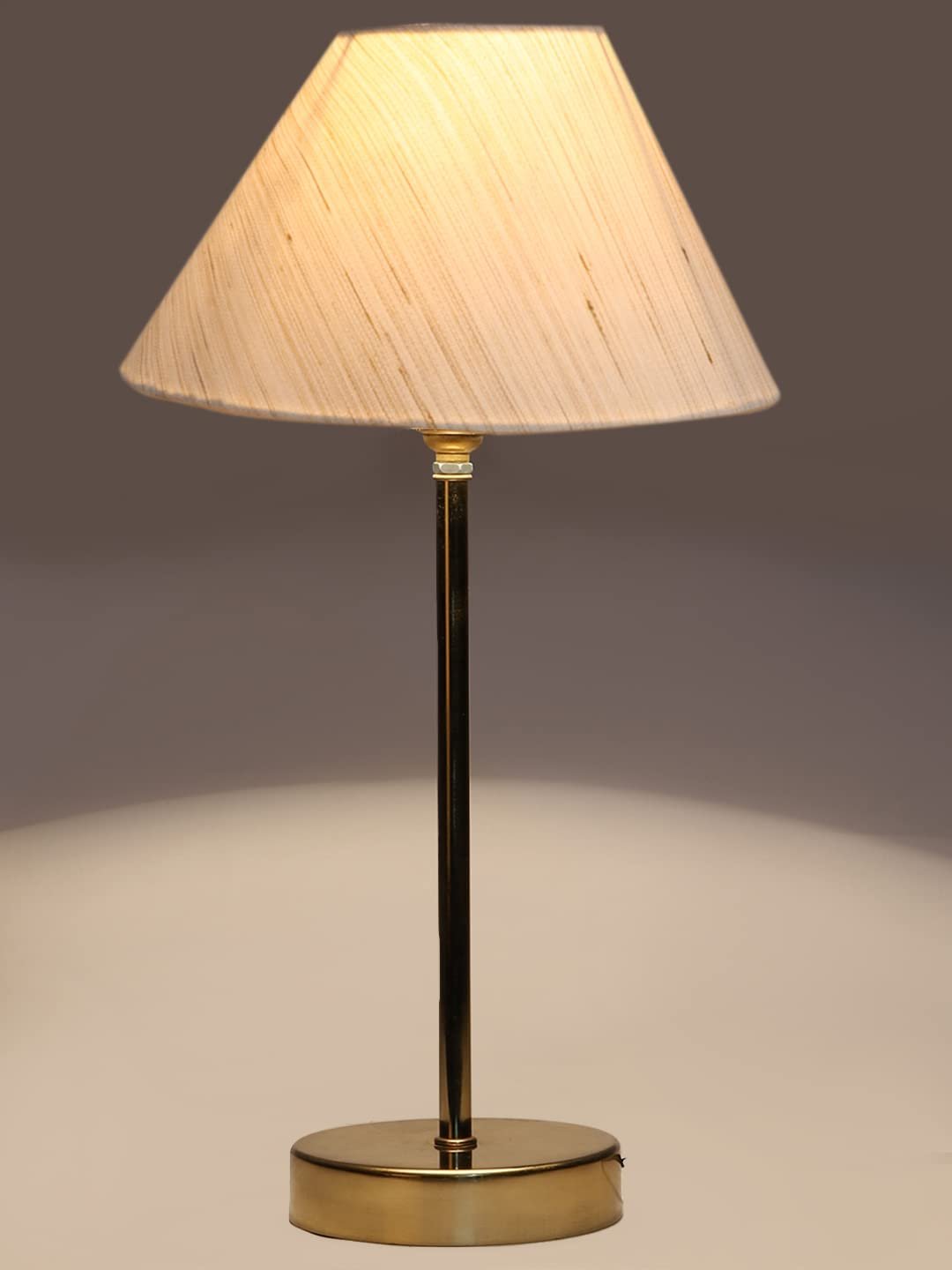 Off-White Cotton with Metal Gold Table Lamp(AD)