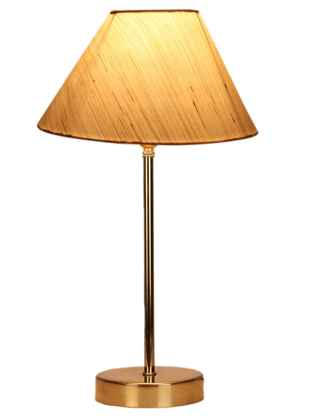 Off-White Cotton with Metal Gold Table Lamp(AD)