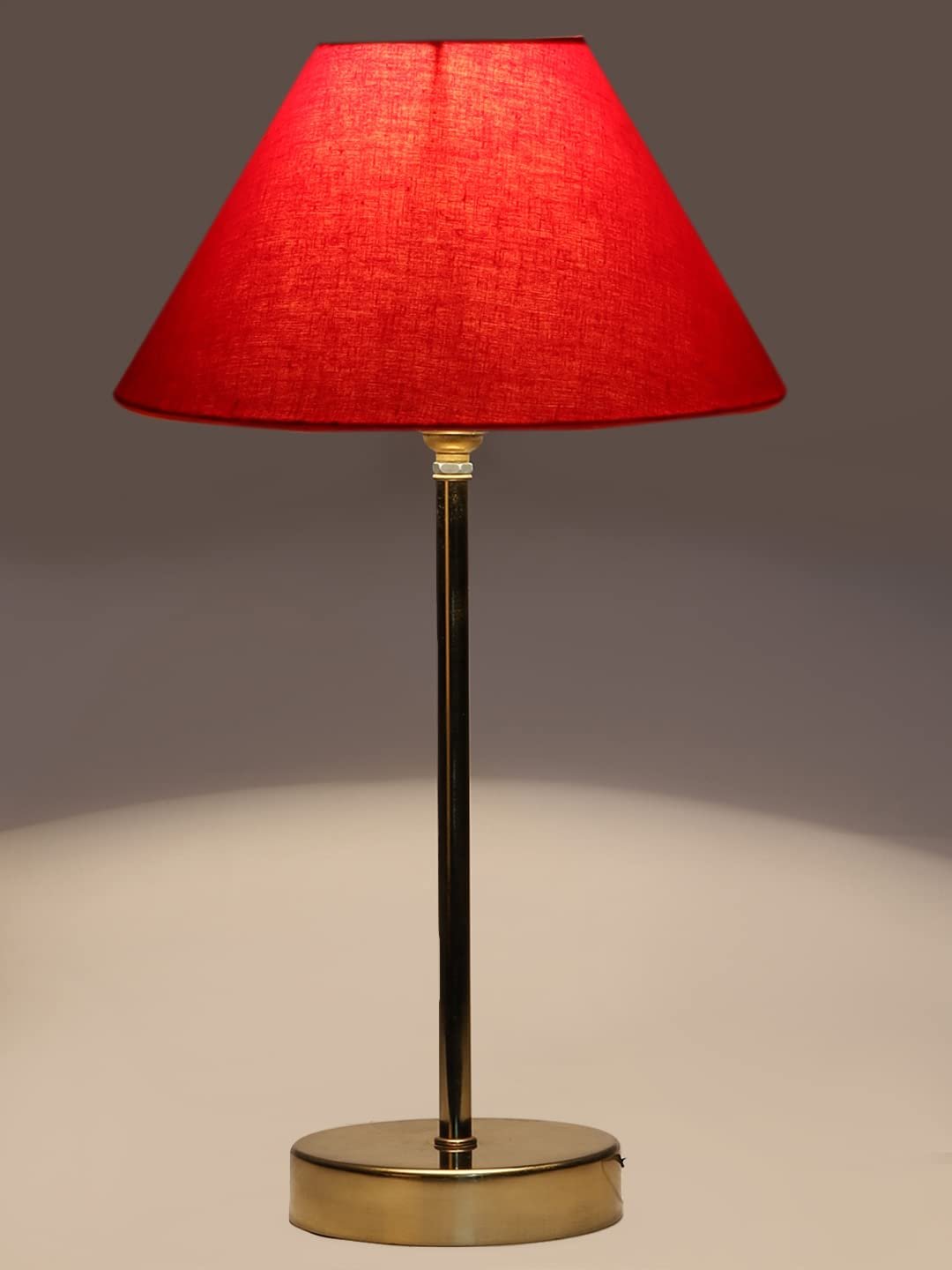 Red Cotton with Metal Gold Table Lamp(AF