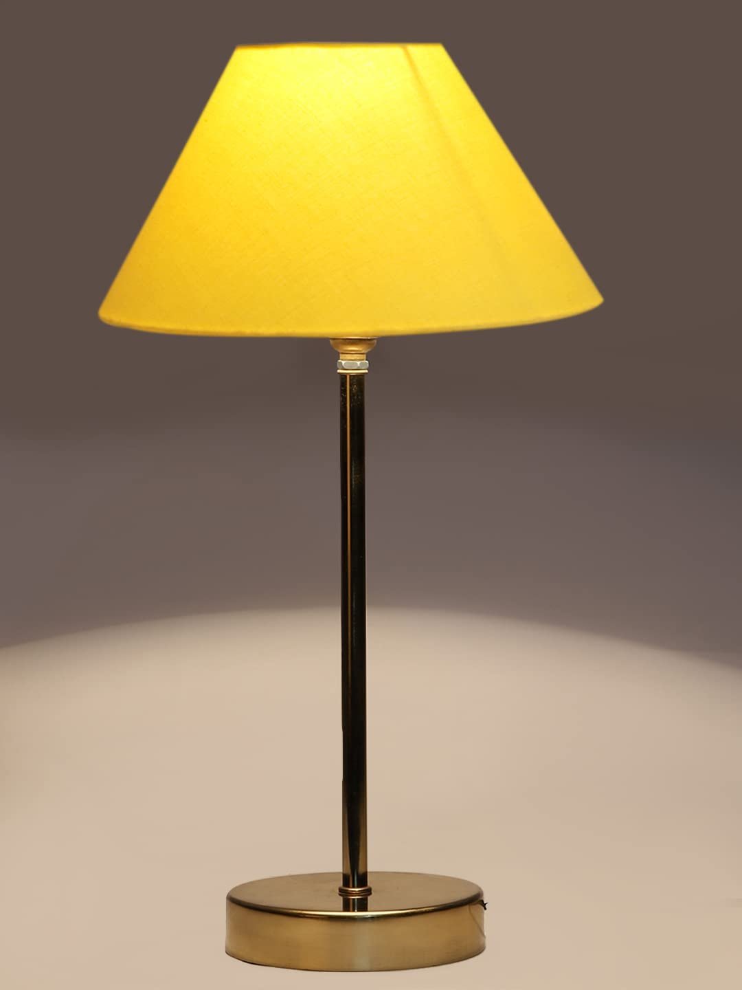 Yellow Cotton with Metal Gold Table Lamp-AH