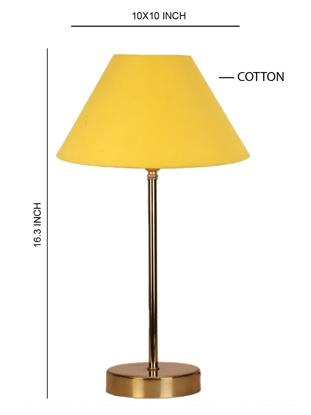 Yellow Cotton with Metal Gold Table Lamp-AH